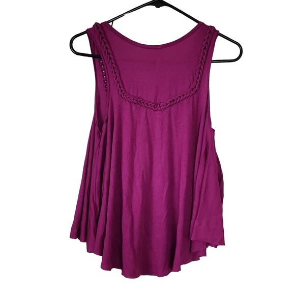 NWT Free People Grape Braided Tunic XS Tank - Picture 3 of 8